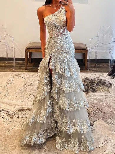 Mermaid One Shoulder Sparkly Sequin Prom Dresses #Milly020125512