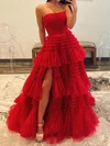 Glitter Ball Gown/Princess Straight Tiered Ruffle Prom Dresses #Milly020125530