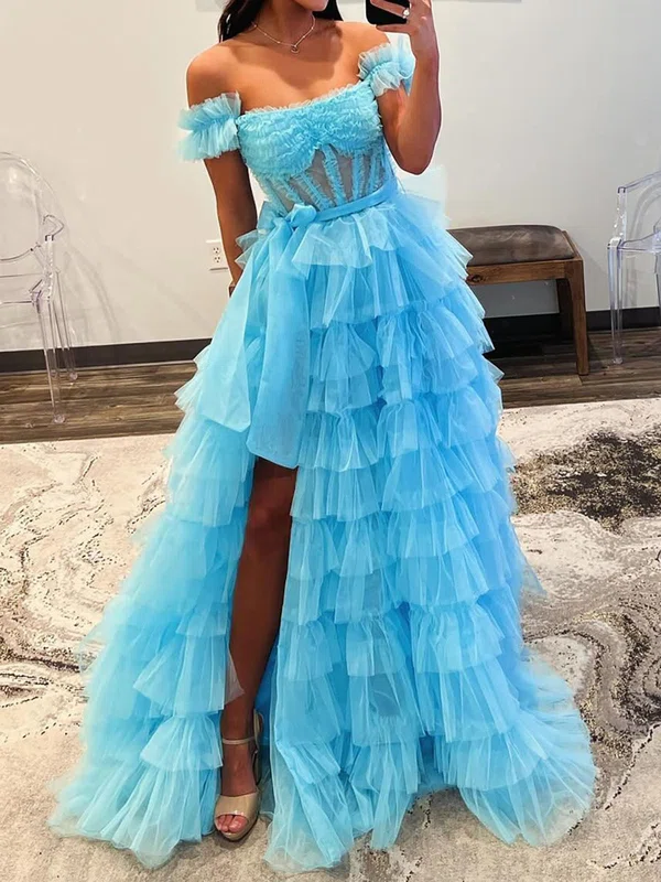 Puffy Ball Gown/Princess Tulle Tiered Ruffle Prom Dresses #Milly020125544