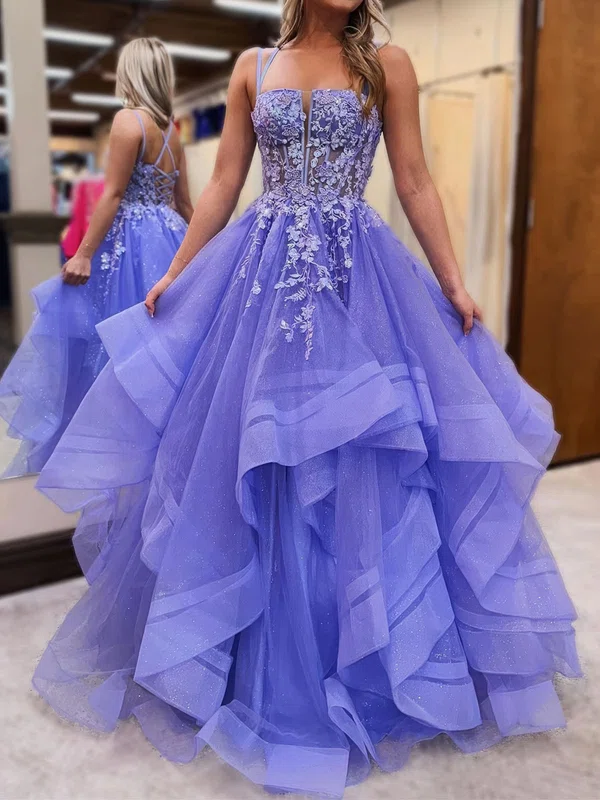 Glitter Ball Gown/Princess Appliques Ruffle Prom Dresses #Milly020125611