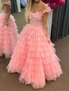 Cute Ball Gown/Princess Tulle Ruffle Floral Prom Dresses #Milly020125666