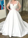Ball Gown/Princess Square Neck Satin Court Train Wedding Dresses With Bow #Milly00028971
