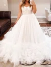 Ball Gown/Princess Sweetheart Tulle Sweep Train Wedding Dresses With Ruffles #Milly00029044