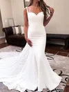 Trumpet/Mermaid Sweetheart Chiffon Stretch Crepe Court Train Wedding Dresses #Milly00029081