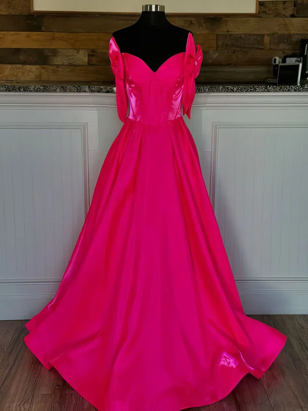 Modest Ball Gown/Princess Taffeta Bow Ruched Prom Dresses #Milly020124995