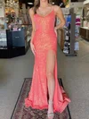 Mermaid V-neck Sparkly Sequin Prom Dresses #Milly020125029