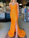 Mermaid V-neck Sparkly Sequin Prom Dresses With Ruched #Milly020125030