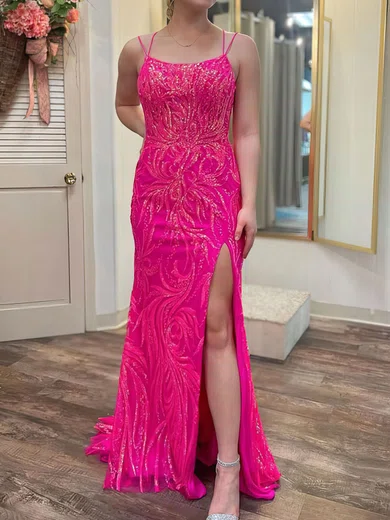 Sheath/Column Scoop Neck Sparkly Sequin Prom Dresses #Milly020125033