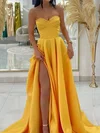 Ball Gown Strapless Satin Prom Dresses With Ruched #Milly020125103