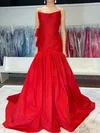 Mermaid Strapless Ruched Satin Prom Dresses With Bow #Milly020125122