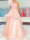 Cute Ball Gown/Princess Tulle One Shoulder Ruffle Prom Dresses #Milly020125136