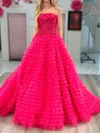 Puffy Ball Gown/Princess Tulle Appliques Ruffle Prom Dresses #Milly020125169