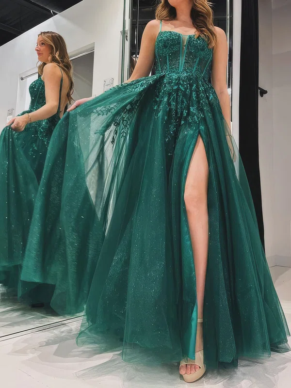 Glitter Ball Gown/Princess Square Neck Appliques Prom Dresses #Milly020125188