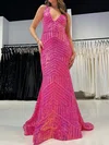 Sparkly Trumpet/Mermaid Sequin V-neck Prom Dresses #Milly020125204