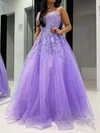 Glitter Ball Gown/Princess V-neck Appliques Prom Dresses #Milly020125205