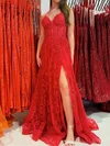 Elegant A-line Tulle Lace V-neck Appliques Prom Dresses #Milly020125206