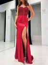 Corset Sheath/Column Satin Sweetheart Beaded Prom Dresses #Milly020125213