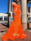 Mermaid Off-the-shoulder Cut Out Sparkly Sequin Prom Dresses #Milly020124867