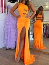 Sheath/Column One Shoulder Jersey Cut Out Prom Dresses With Ruched #Milly020124984