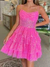 Glitter Skater Sweetheart Tulle Ruched Tiered Homecoming Dresses #Milly02054772