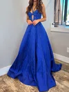 Glitter Ball Gown/Princess Satin Cut Out Beaded Prom Dresses #Milly020125728