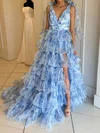 Puffy Ball Gown/Princess Tulle Tiered Ruffle Prom Dresses #Milly020125748