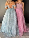 Ball Gown Strapless Tulle Floral Prom Dresses With Beading #Milly020125751