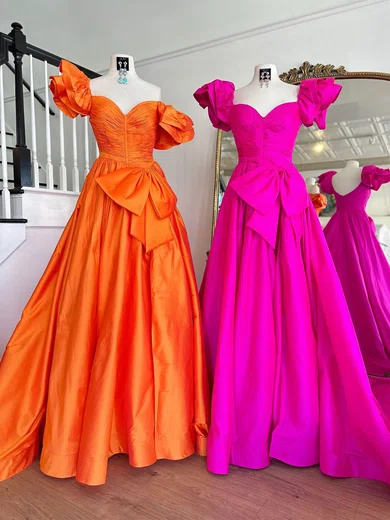Ball Gown Sweetheart Satin Modest Prom Dresses With Bow #Milly020125764