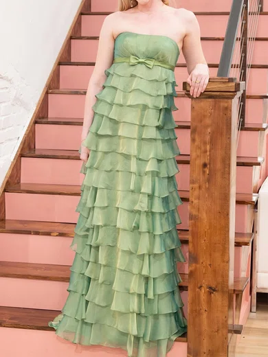 Ball Gown Strapless Chiffon Ruffle Tiered Prom Dresses #Milly020125793