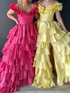 Unique Ball Gown/Princess Taffeta Tiered Ruffle Prom Dresses #Milly020125826