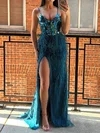 Glitter Sheath/Column V-neck Feathers Prom Dresses #Milly020125833