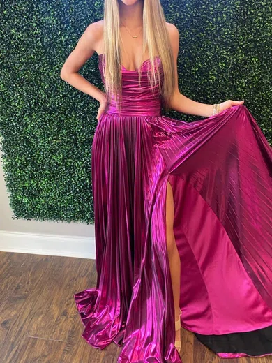 Sparkly A-line Strapless Metallic Prom Dresses With Ruched #Milly020125836