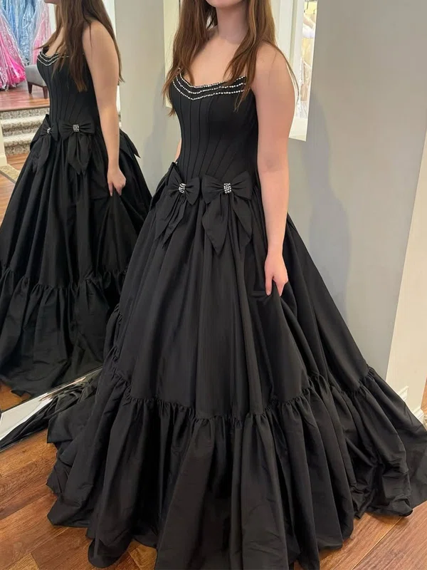 Ball Gown Strapless Satin Corset Prom Dresses With Bow #Milly020125852