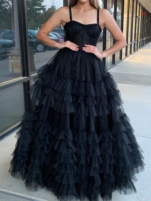 Ball Gown Sweetheart Tulle Ruffle Tiered Prom Dresses #Milly020125865