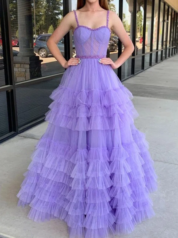 Cute Ball Gown/Princess Tulle Sweetheart Ruffle Prom Dresses #Milly020125870