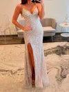 Sheath/Column V-neck Sparkly Sequin Prom Dresses #Milly020125896