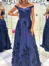 Ball Gown Off-the-shoulder Satin Cut Out 3D Floral Prom Dresses #Milly020125923