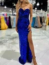 Sheath/Column Strapless Sparkly Sequin Prom Dresses #Milly020125946