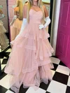 Ball Gown Strapless Tulle Ruffle Tiered Prom Dresses #Milly020125980