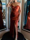 Sheath/Column Sweetheart Satin Corset Prom Dresses With Ruched #Milly020125992