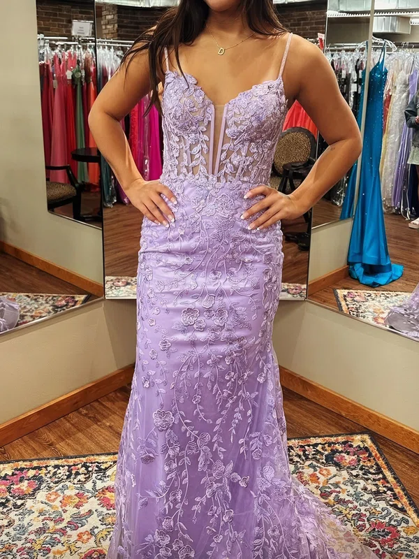 Mermaid Sweetheart Tulle Corset Prom Dresses With Appliques #Milly020126036