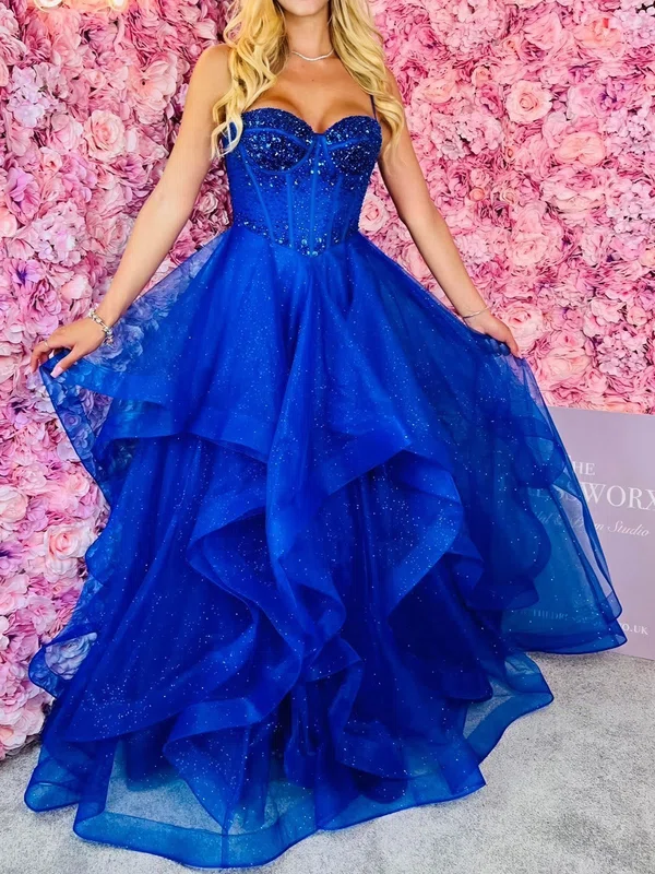 Ball Gown Sweetheart Tulle Ruffle Tiered Prom Dresses #Milly020126046
