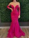 Mermaid Strapless Tulle Prom Dresses With Appliques #Milly020126065
