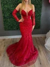 Mermaid Strapless Tulle Prom Dresses With Appliques #Milly020126066