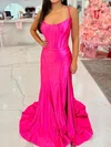 Sheath/Column Scoop Neck Satin Corset Prom Dresses #Milly020126078