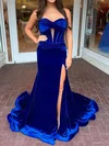Sheath/Column Strapless Velvet Cut Out Prom Dresses With Ruched #Milly020126087