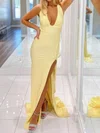 Sheath/Column Halter Jersey Cut Out Prom Dresses With Ruched #Milly020126102