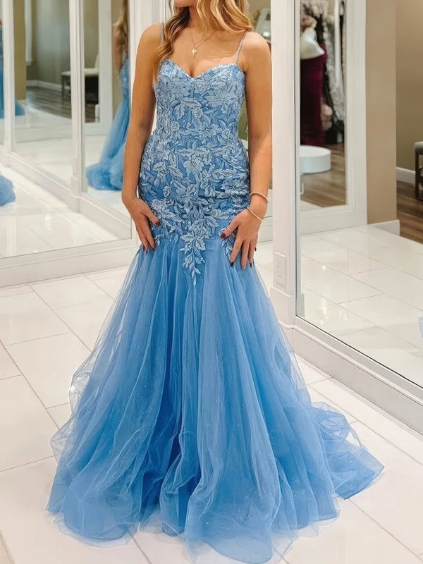 Mermaid Sweetheart Tulle Prom Dresses With Appliques #Milly020126104