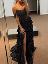 Ball Gown Off-the-shoulder Satin Tiered Prom Dresses With Beading #Milly020126112
