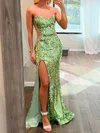 Sheath/Column Strapless Sparkly Sequin Prom Dresses #Milly020126120
